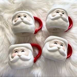 Set of 4 Threshold Santa Mugs